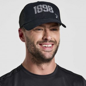 サッカニー Adjustable Snap Back メンズ トラッカーハット 黒 | OAEQXZHO