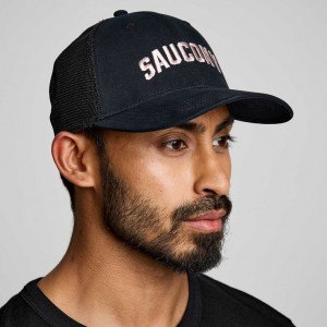 サッカニー Adjustable Snap Back メンズ トラッカーハット 黒 | TCRGMORE