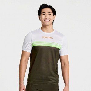 サッカニー Elite Short Sleeve メンズ Tシャツ 白 黒 | SLTNEAKD