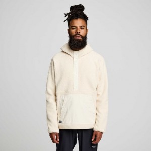 サッカニー Recovery Sherpa Pullover メンズ パーカー Weiß | FQNJXASZ