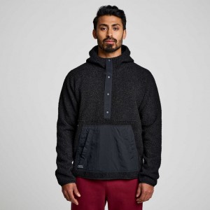 サッカニー Recovery Sherpa Pullover メンズ パーカー 黒 | FYOLXGPO