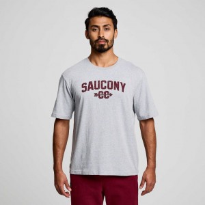 サッカニー Recovery Short Sleeve メンズ Tシャツ ライトグレー | GIWDUXYH