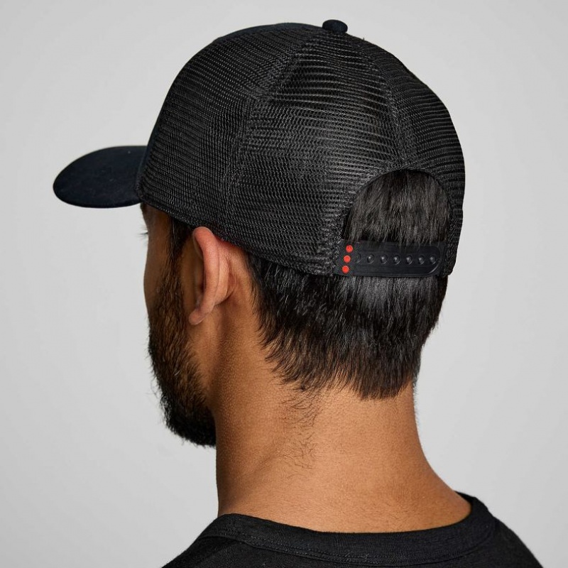 サッカニー Adjustable Snap Back メンズ トラッカーハット 黒 | TCRGMORE