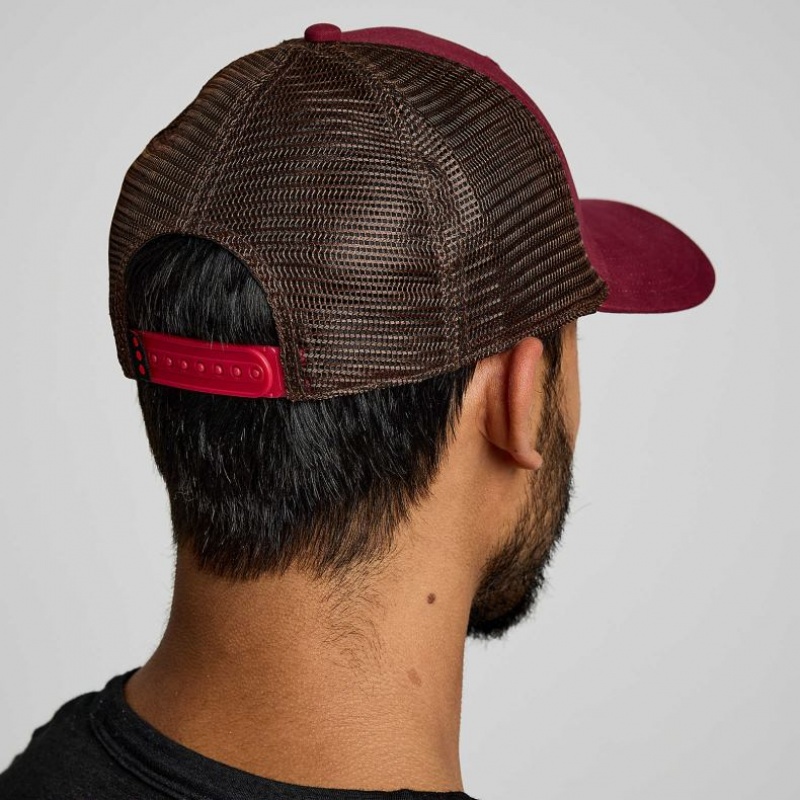 サッカニー Adjustable Snap Back メンズ トラッカーハット 赤 | VACBGWMA