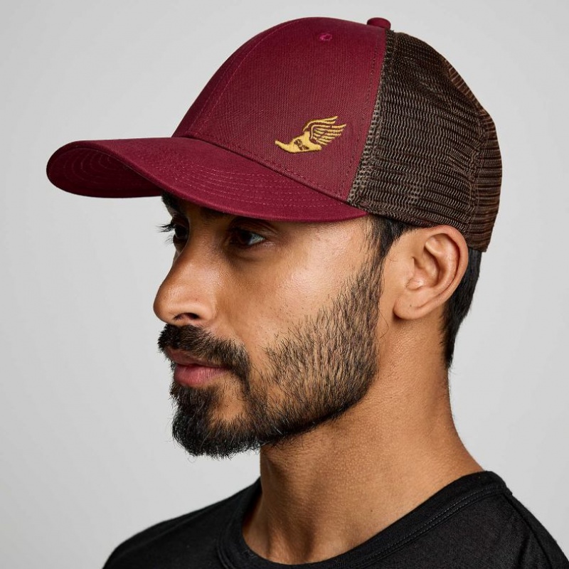 サッカニー Adjustable Snap Back メンズ トラッカーハット 赤 | VACBGWMA