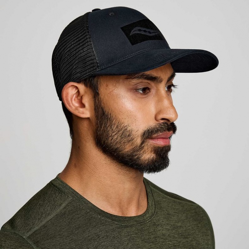 サッカニー Adjustable Snap Back メンズ トラッカーハット 黒 | WZHGJARE