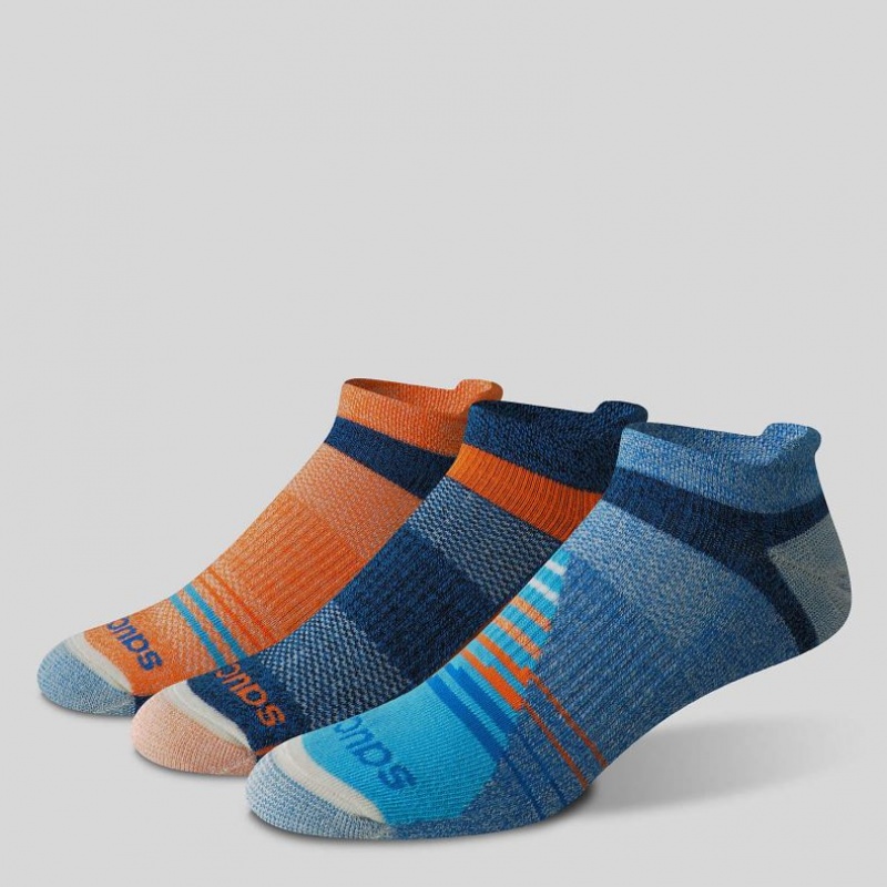 サッカニー Inferno Merino Wool Blend No Show 3-Pack メンズ ソックス カラー | GFLEWQOL