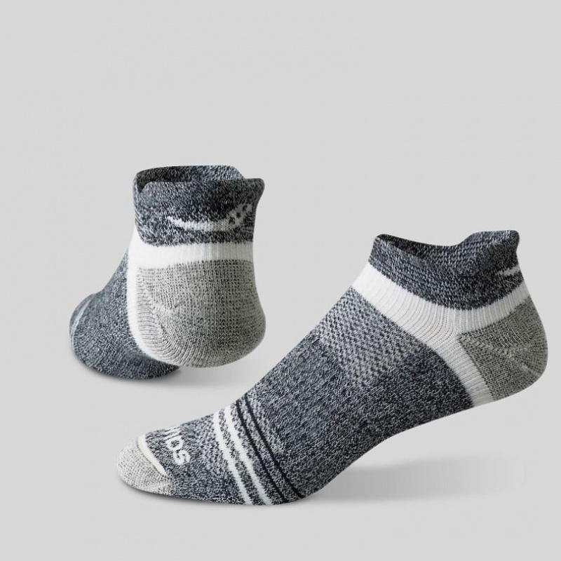 サッカニー Inferno Merino Wool Blend No Show 3-Pack メンズ ソックス 黒 グレー | PWIUGQVB