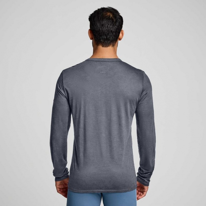 サッカニー Peregrine Merino Long Sleeve メンズ Tシャツ グレー | AKBVYIXQ