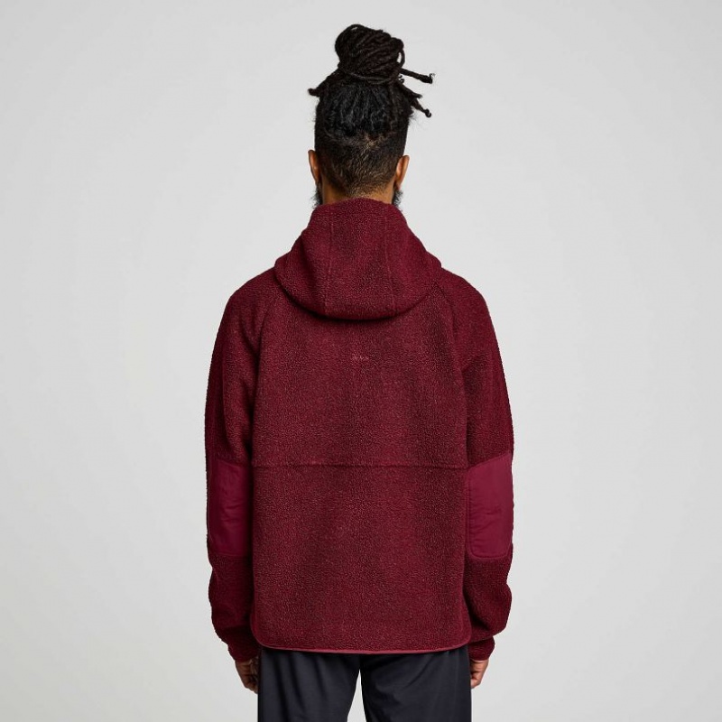 サッカニー Recovery Sherpa Pullover メンズ パーカー ボルドー | GWUEEGQV