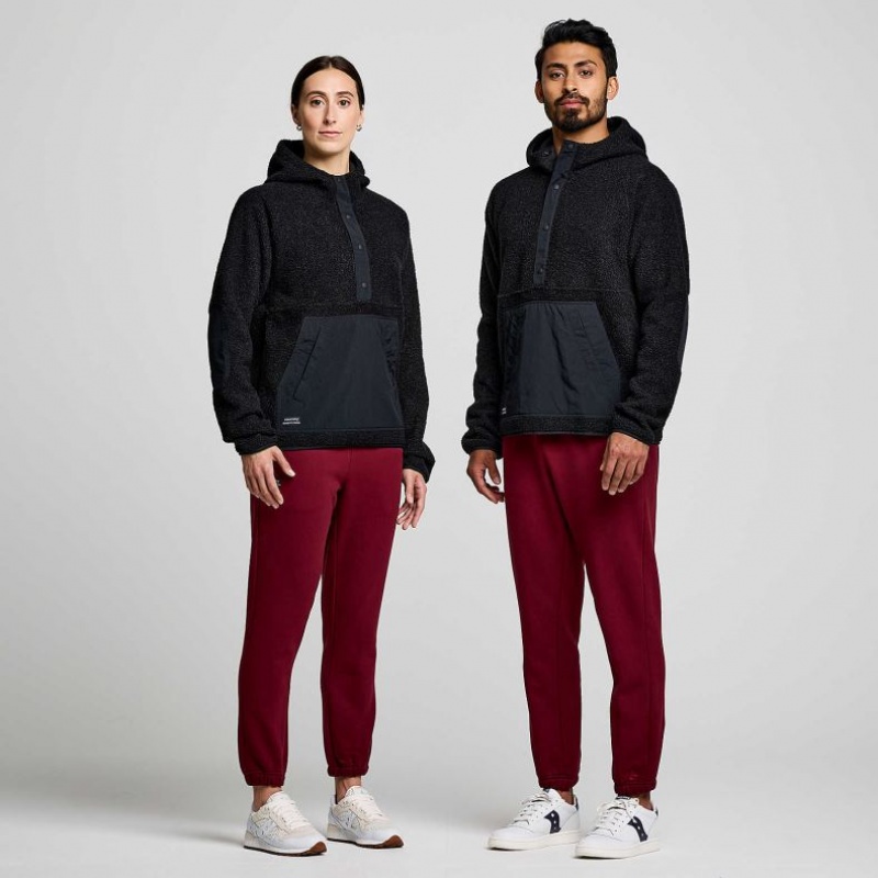 サッカニー Recovery Sherpa Pullover レディース パーカー 黒 | SARYDJLI