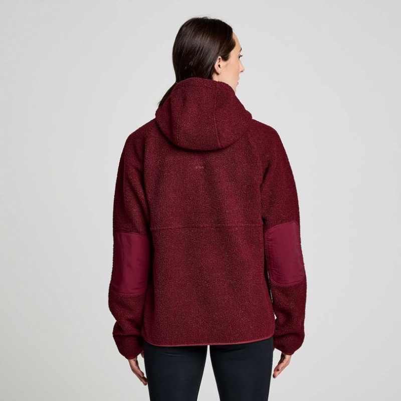 サッカニー Recovery Sherpa Pullover レディース パーカー ボルドー | XPATFEYS