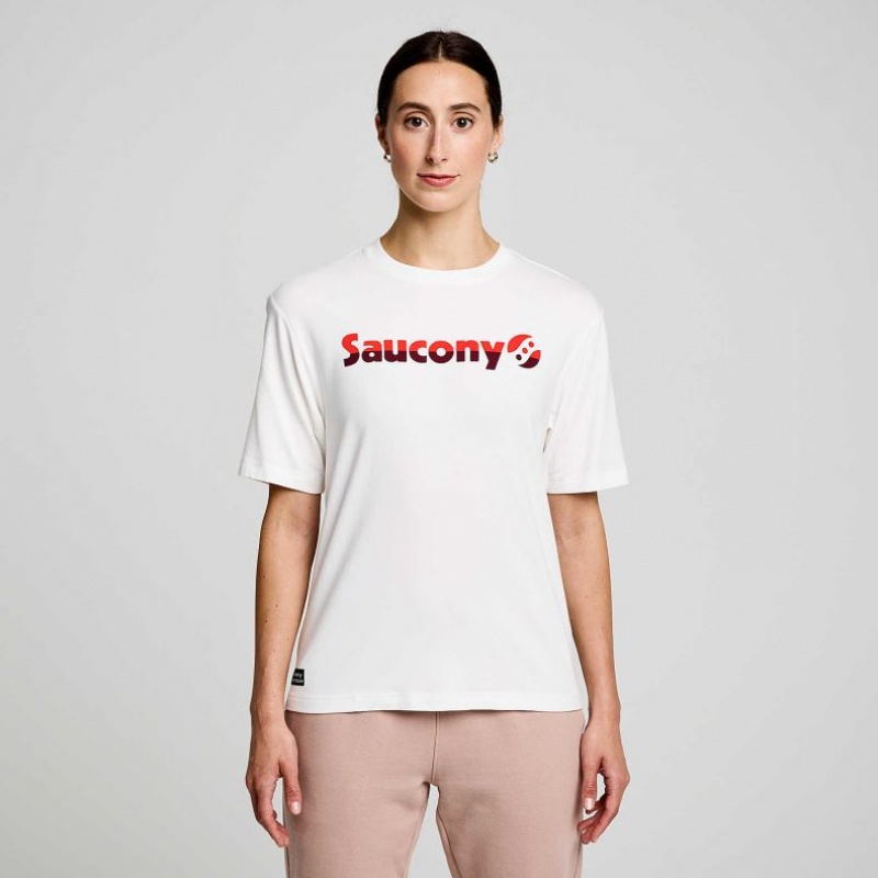 サッカニー Recovery Short Sleeve レディース Tシャツ 白 | MDEBXVKQ